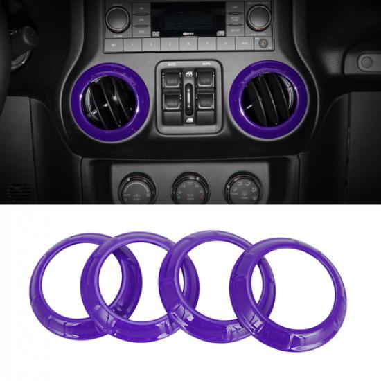 AC Air Condition Vent Outlet Trim Cover Decor For Jeep Wrangler JK 11-17 Purple