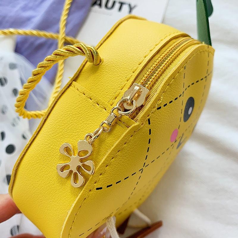 New Cute Pineapple Children's Bag Little Girl Messenger Bag Fashion Cartoon Shoulder Bag Baby Accessories Coin Purse