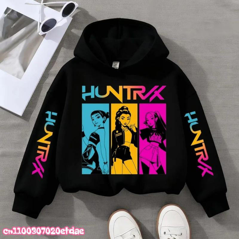 Fashion Women's Hoodie K-Pop Demon Hunters Print Kids Hoodie Pullover Girl Tops Spring And Autumn Leisure Sweatshirr Clothing