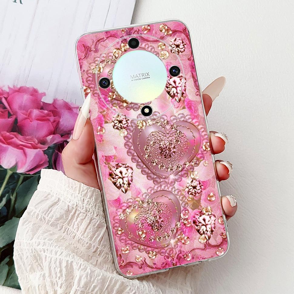 For Honor X9b 5G Case Flowers Butterfly Painted Cover Soft Silicone Casing For Honor X9 X9 b HonorX9b 5G Phone Case