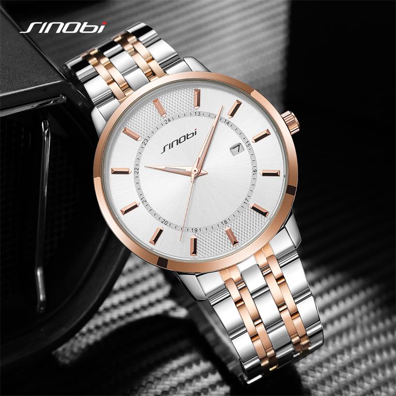 SINOBI Fashion Men's Watches Original Design Top Luxury Mans Quartz Wristwatches Best Gifts Clock for Husband
