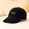 Fashion Autumn and Winter Embroidered Letter Versatile Duck Tongue Hat Women Thickened for Keep Warmth Adjustable Baseball Hat
