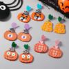 European & American Halloween Acrylic Pumpkin & Ghost Earrings - Exaggerated Cartoon Accessories for Women