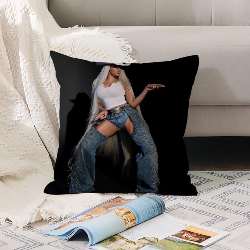 B-Beyoncees Cowboy Carter Pillow Case Office Cushions Suitable For Sofa Car Bedroom Decorative Cushion Cover