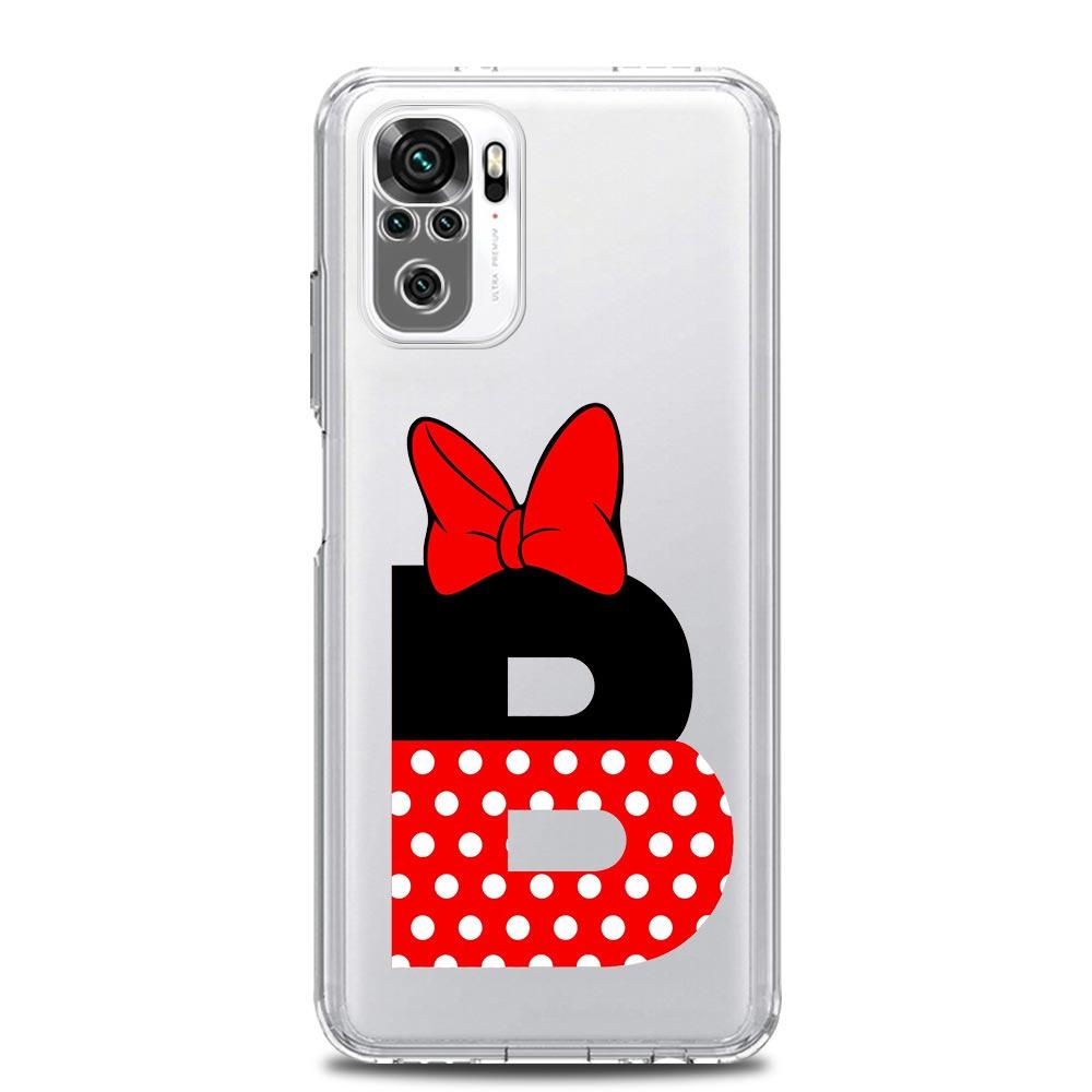 Pink Alphabet Letter Cute New Square Clear Phone Case For Xiaomi Redmi Note 12 11 9S 9 8 10 Pro+ 7 8T 9C 9A 8A K40 Gaming Cover
