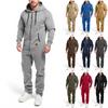 Men's Hooded Jumpsuit Zip Up  Pajamas Playsuit Jogger Sweatsuit Overall Romper