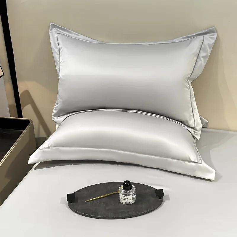 2PC/Collection Natural Mulberry Silk Pillowcase Solid Color Envelope Pillow Case Bedding Sleeping Pillow Cover 48X74 Pillow Case Cover
