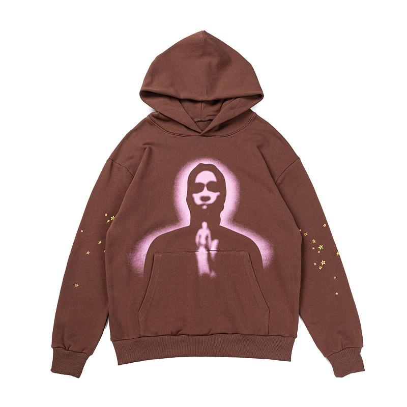 Unisex Oversized Hoodie With Foil Bubble Letter Print 555555 Streetwear Casual Sweatshirt Men Women