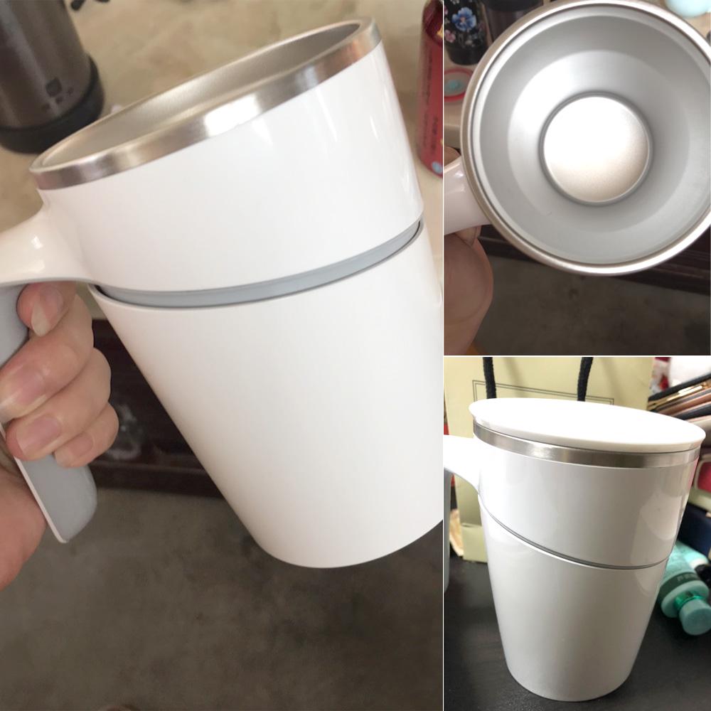 Fiu 470ml Elegantní Ne-pádová Izolační Přísavná Voda Čaj Káva Šálek Hrnku Bílý Inovace Magie