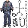 Cadenas de Plástico de Halloween Esposas Grilletes en la Cabeza Grilletes de Bola Eslabones Falsos Accesorios de Disfraz de Prisionero Cosplay de Preso