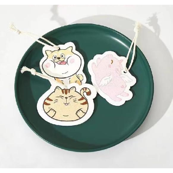 Compressed Dishwashing Wood Pulp Cotton, Kitchen Absorbent Magic Wipe, Pot Washing Sponge Brush, Cute Cartoon Thickened Dishwashing Cotton (Cute