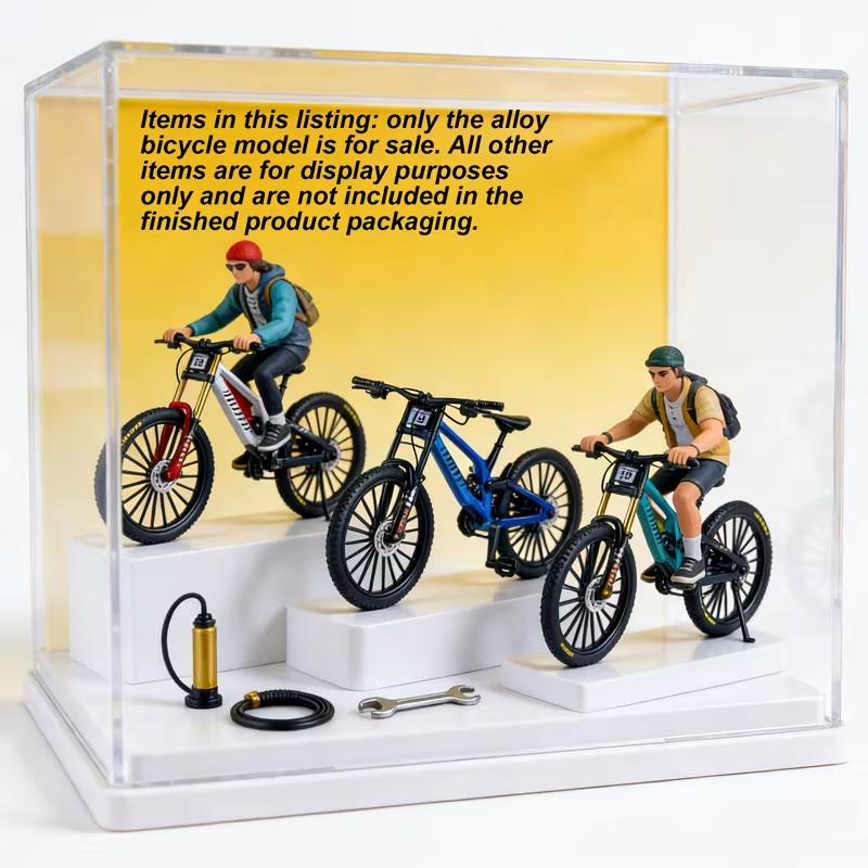 1:8 All-Terrain Mountain Bicycle Die-Made Model with Realistic Suspension and Brakes, Suitable for Indoor and Outdoor Display.