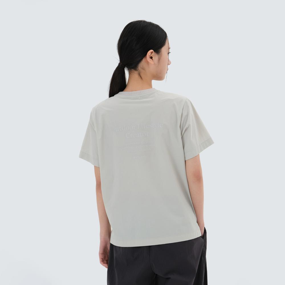 SNOWPEAK Thin Tech Women's Basic Short Sleeve T-shirt Light Beige (S25MWSTS33)