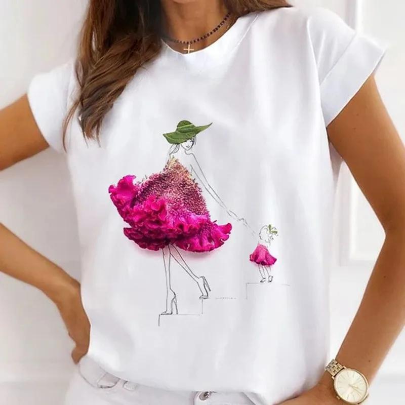 African Women's New Fashion City Girl Half Sleeve Basic Cute Clothes T-shirt Graphic T Shirts Y2k Tops Harajuku Vintage Tee