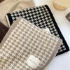 Men and Women Winter Warm Houndstooth Scarf Korean Style Student Couples' Fashion All Match Knitted Neckerchief