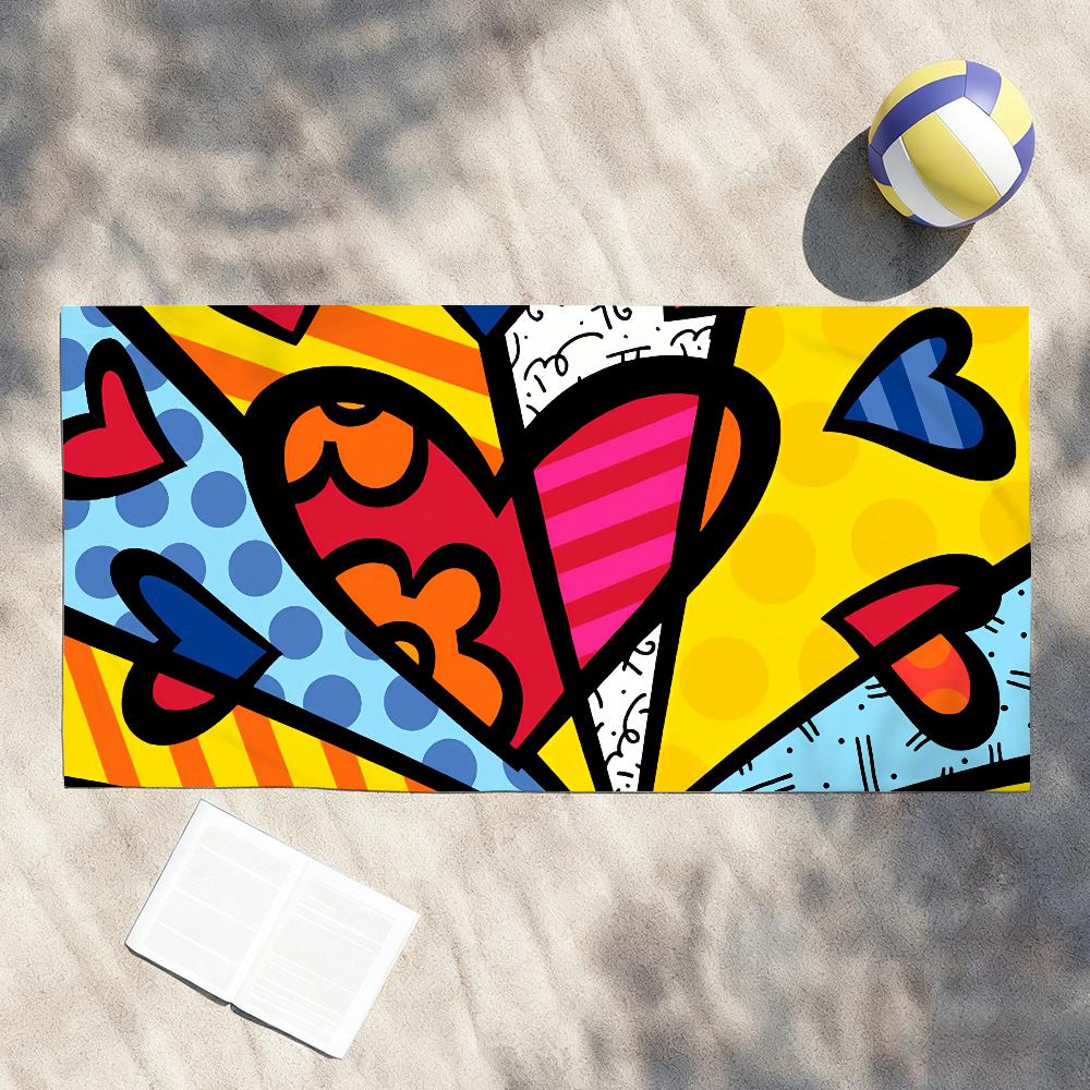 

Colors R-Romero B-Britto Art Towel Shower Sauna Travel Spa Quick Dry Gym Accessories Soft Large Beach Towels W30*H60(CM)