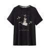 Plus Size Women's Summer New Bow All Match Slimming Short Sleeved Top