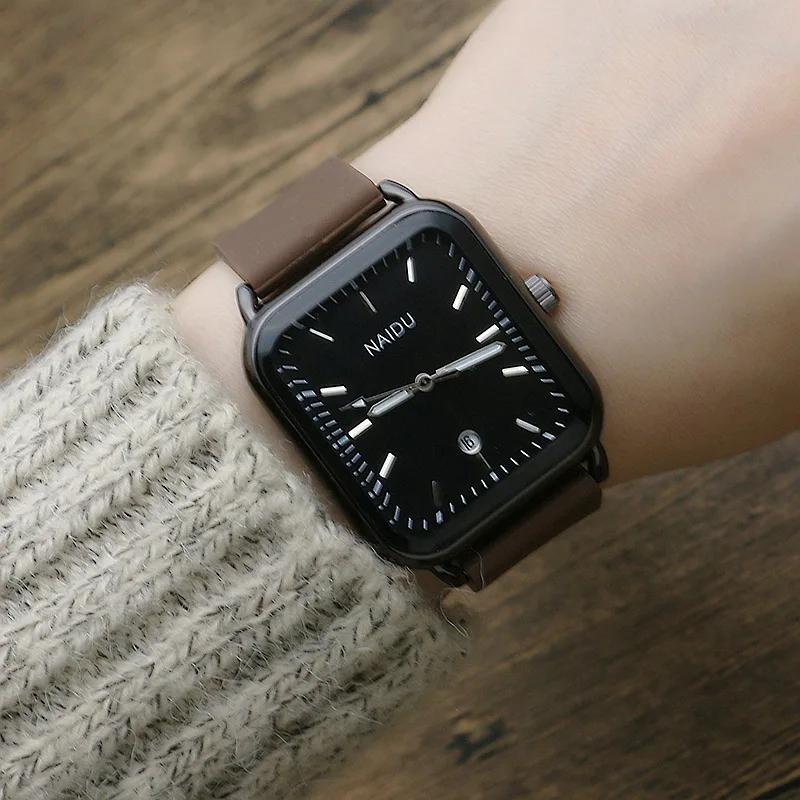 Rectangle Calendar Male Female Watch Fashion Student Silicone Watch Belt Simple Quartz Watch Relogio Feminino Zegarek Damski