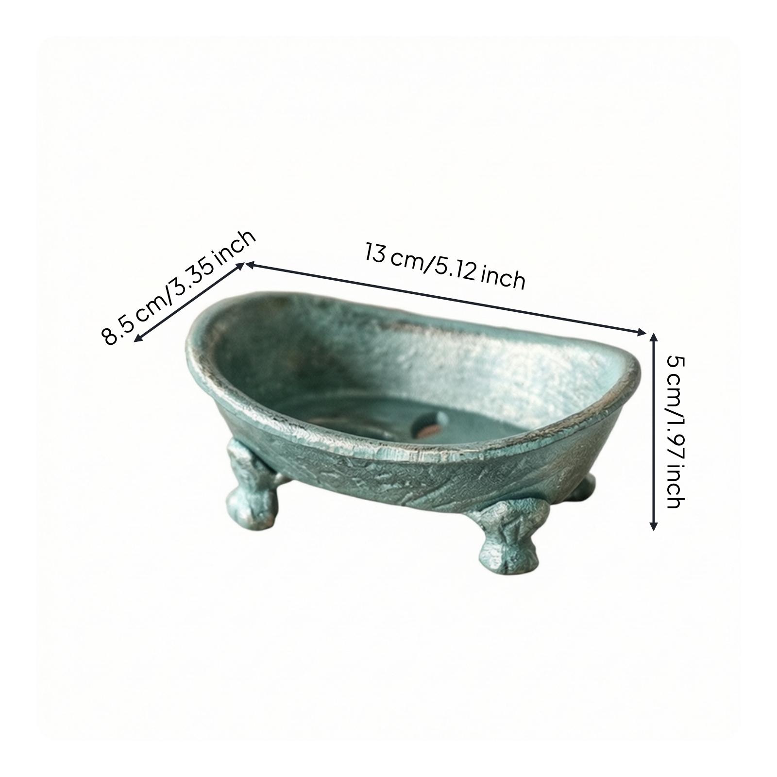 Mini-Badewanne Seifenschale Gusseisen Rustikal für Badezimmer, Waschtisch gray