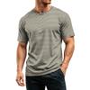 Men's Casual Quick-Dry Round Neck Short Sleeve Striped T-Shirt - Lightweight Mesh Breathable