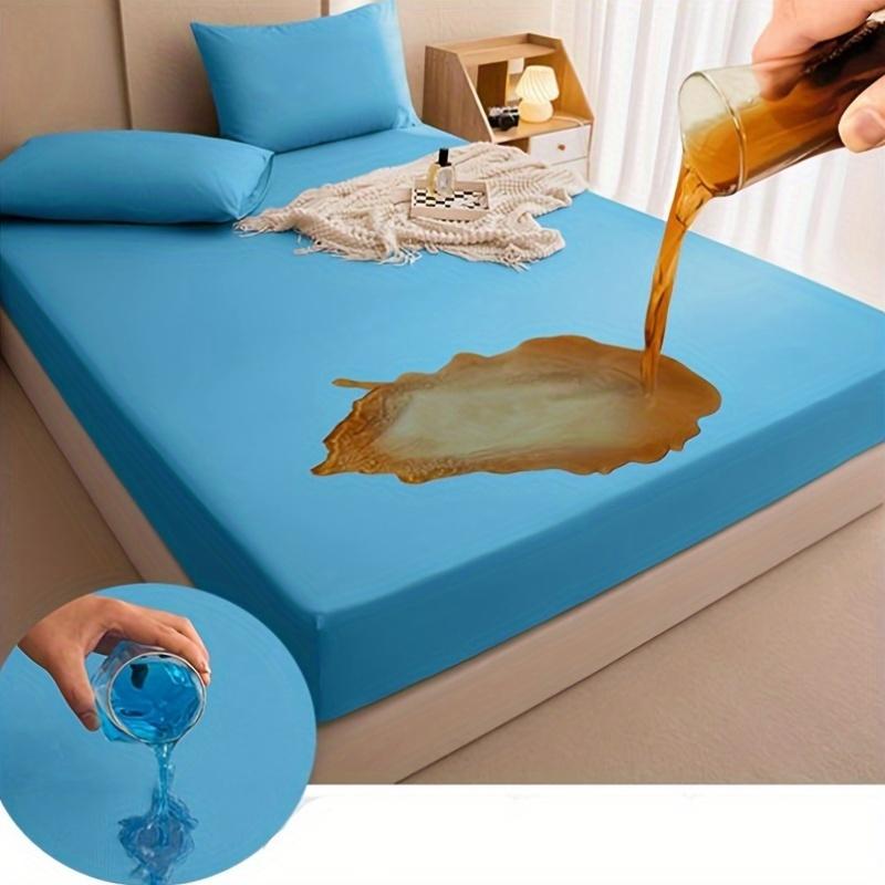 Super wasserdichtes Spannbettlaken-Bettwäscheset, Matratzenbezug, wasserabweisende Bettdecke, Tagesdecke mit Gummiband, Matratzenschoner