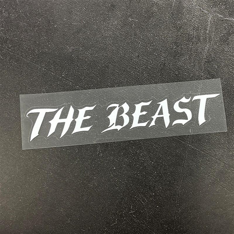 1 Stück THE BEAST Motorradaufkleber Wasserdicht für Motorradhelm Kraftstofftank DIY Fahrräder Roller Karosserie Universal Vinyl Aufkleber