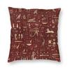 Ancient Egyptian Print Hieroglyphs Square Pillowcase Pillow Cover Cushion Zip Decorative Comfort Throw Pillow for Home Car