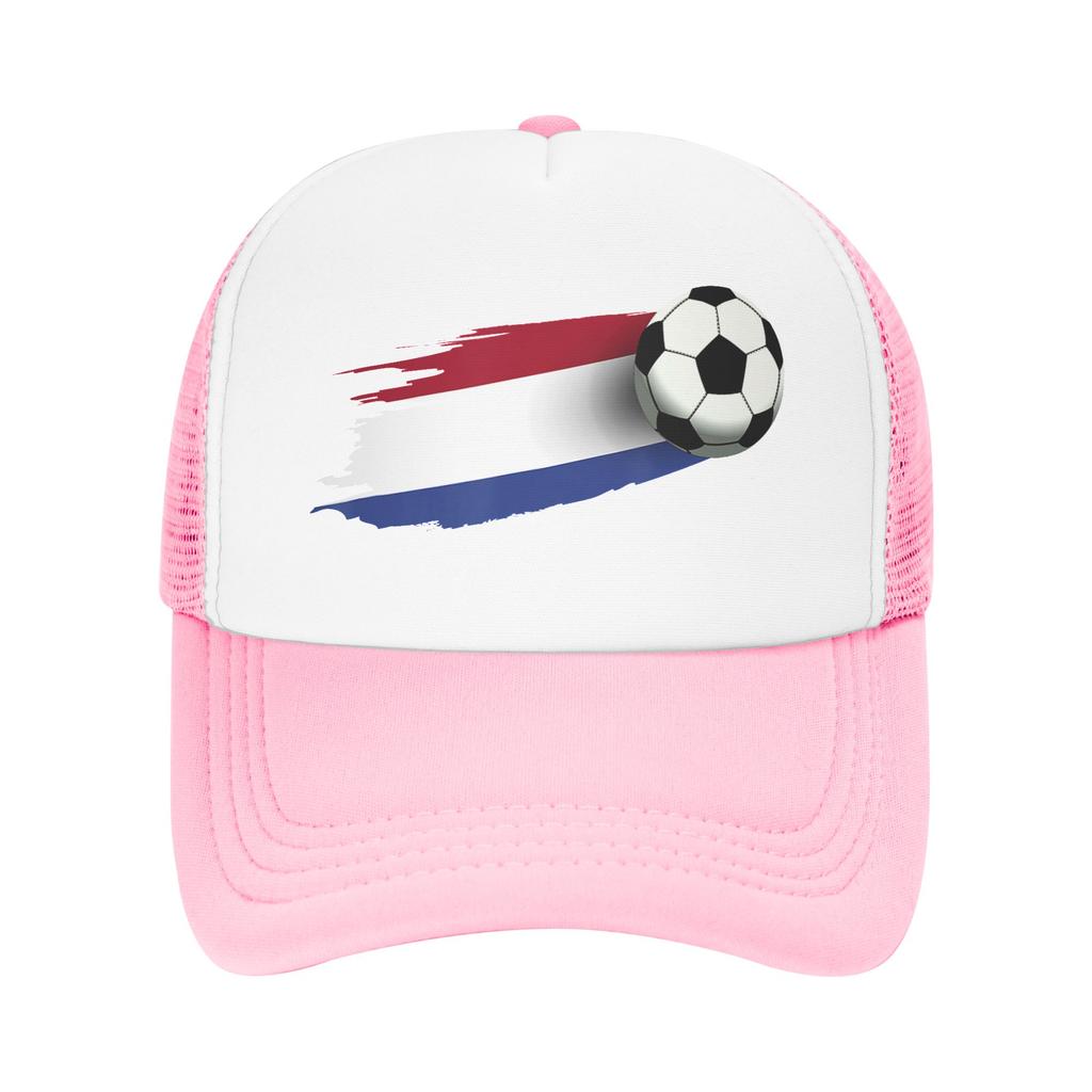 Netherlands Flag Soccer Ball Mesh Baseball Cap Adult Hip-Hop Sun Hats  Dad Hat Breathable Summer Trucker Hats