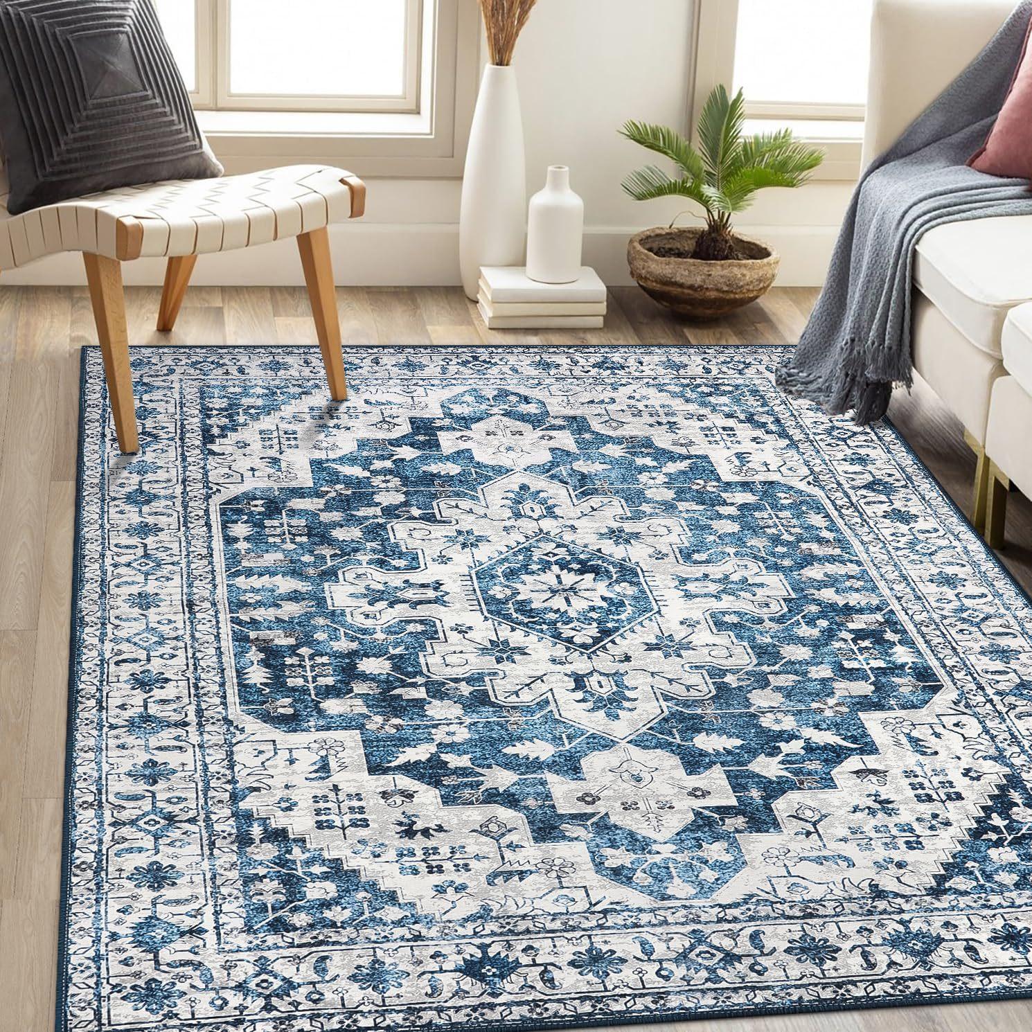 

Винтажный коврик-медальон малого размера с нескользящей подкладкой, мягкий и устойчивый к пятнам, не линяющий, с низким ворсом, подложка для ковра 40 * 60Cm