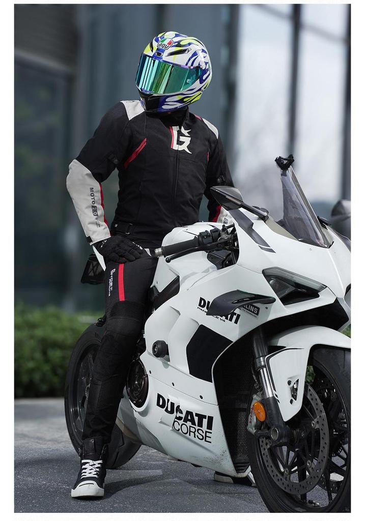 Men's All-Season Windproof Motorcycle Racing Suit: Protective, Warm, Anti-Fall Riding Jacket