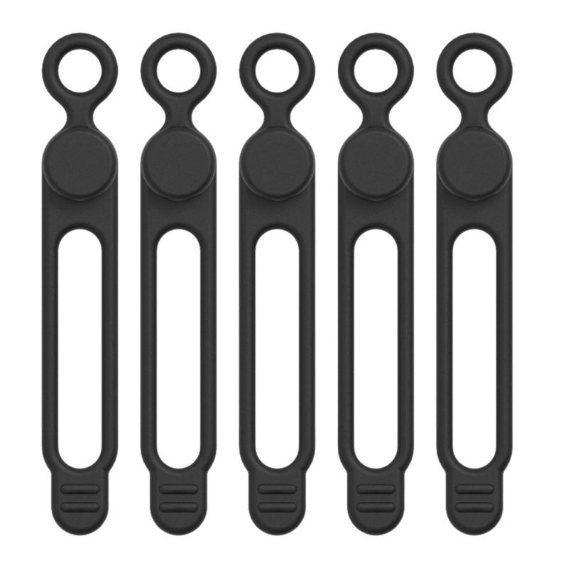 5 Pieces Cord Ties Silicone Cable Wire Ties Buckle Design Reusable Soft Cord Wraps for Kitchen Appliance Cord USB Charging Cable