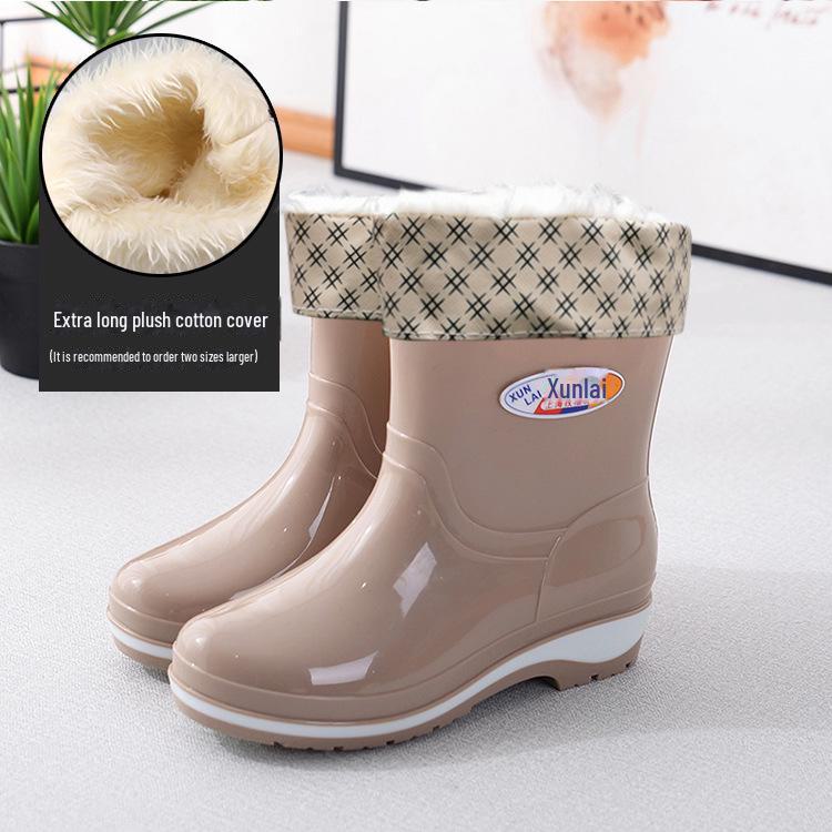 

Женские нескользящие короткие резиновые сапоги - модные, теплые, с низким вырезом, резина с бархатом, цельный дизайн 37