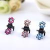 12pcs Little Girl Flower Rhinestone Hair Clamps Women Girls Hair Accessory Grips Hairclips