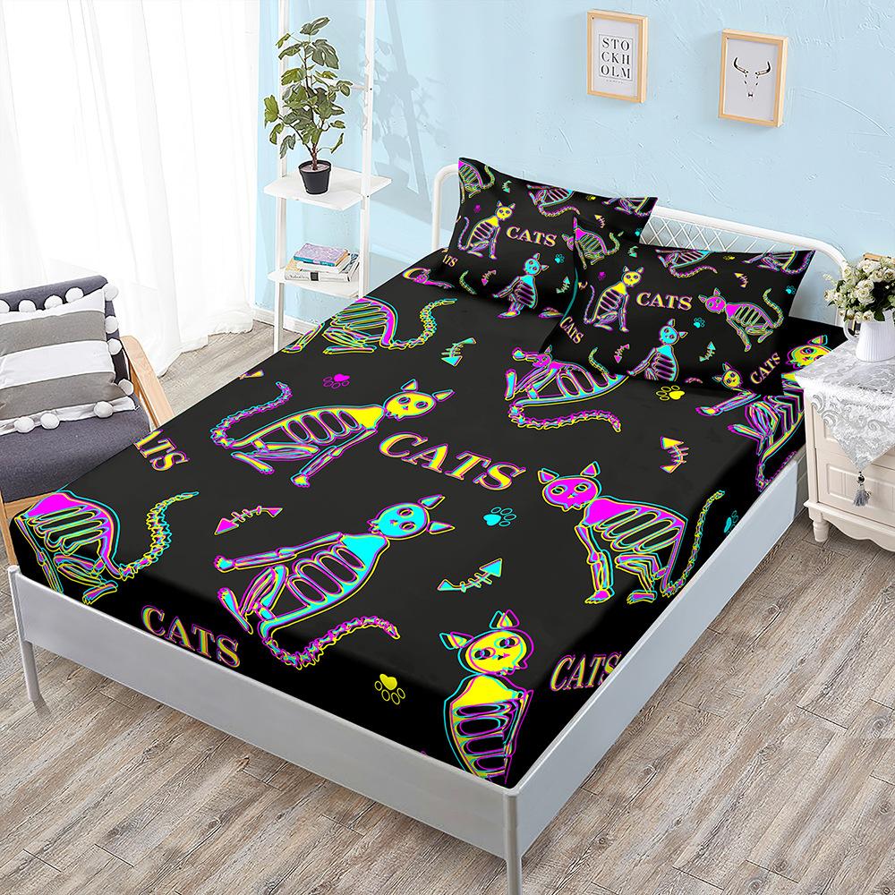 Simple Wind Dinosaur Butterfly Three-Piece Mattress, Mattress Cover Kit, Mattress Protective Cover