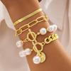 European And American Fashion Love Imitation Multi-Layer Pearl Bracelet Set Temperament Advanced Sense Beaded Ins Style