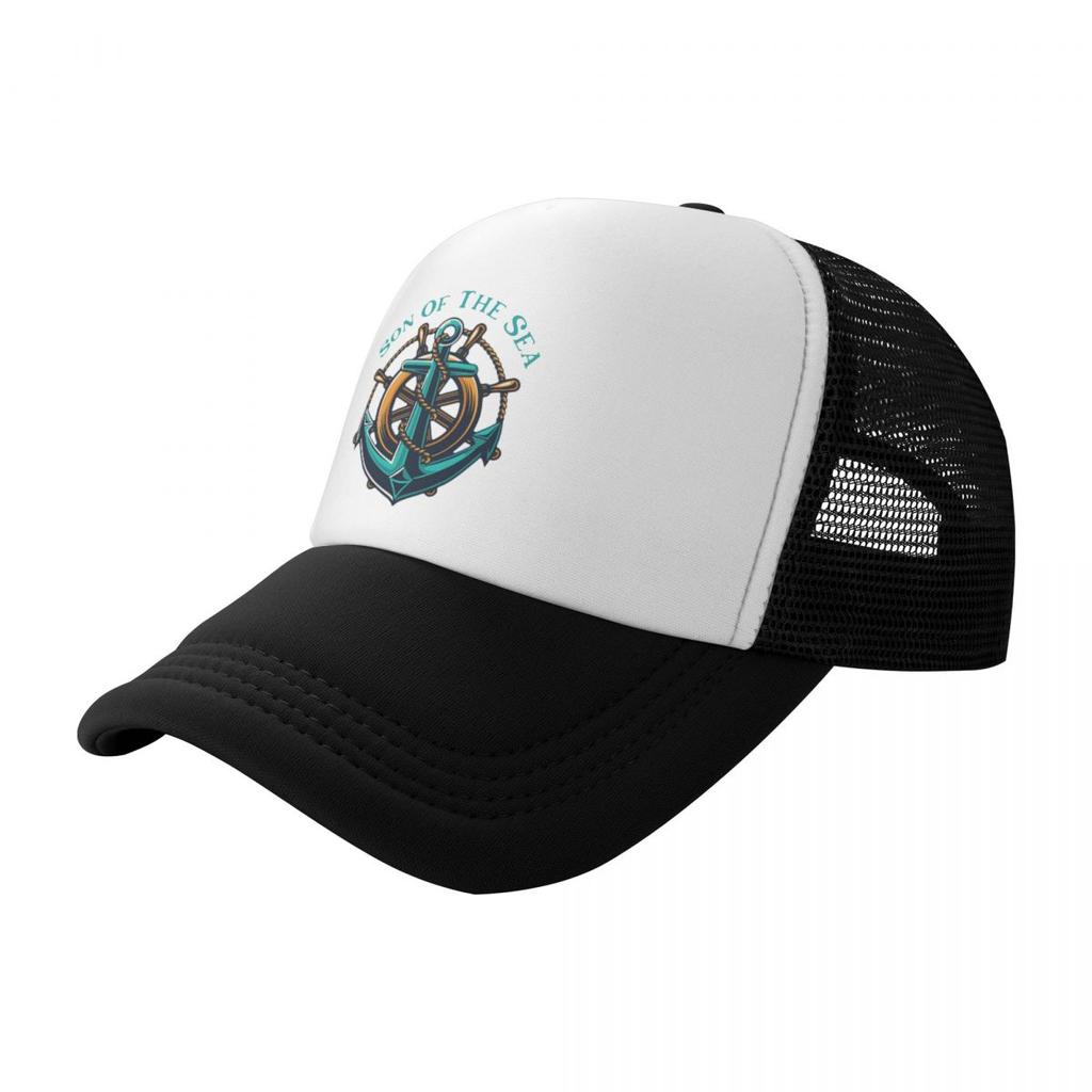 Son Of The Sea Trucker-Hüte für Damen, Unisex, verstellbar, nautische Seemannsanker-Baseballkappe, Performance-Snapback-Kappen