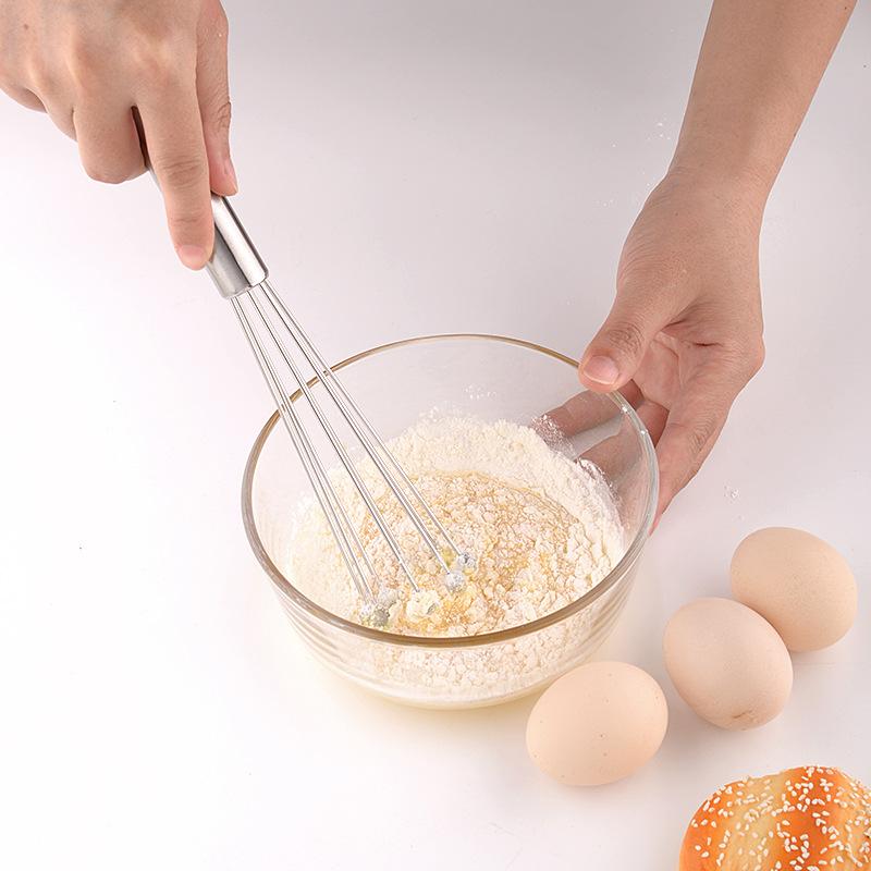 1Pcs Stainless Steel Ball Whisk Wire Egg Whisk Kitchen Whisks for Cooking Blending Whisking Beating Egg Mixer Baking Tool