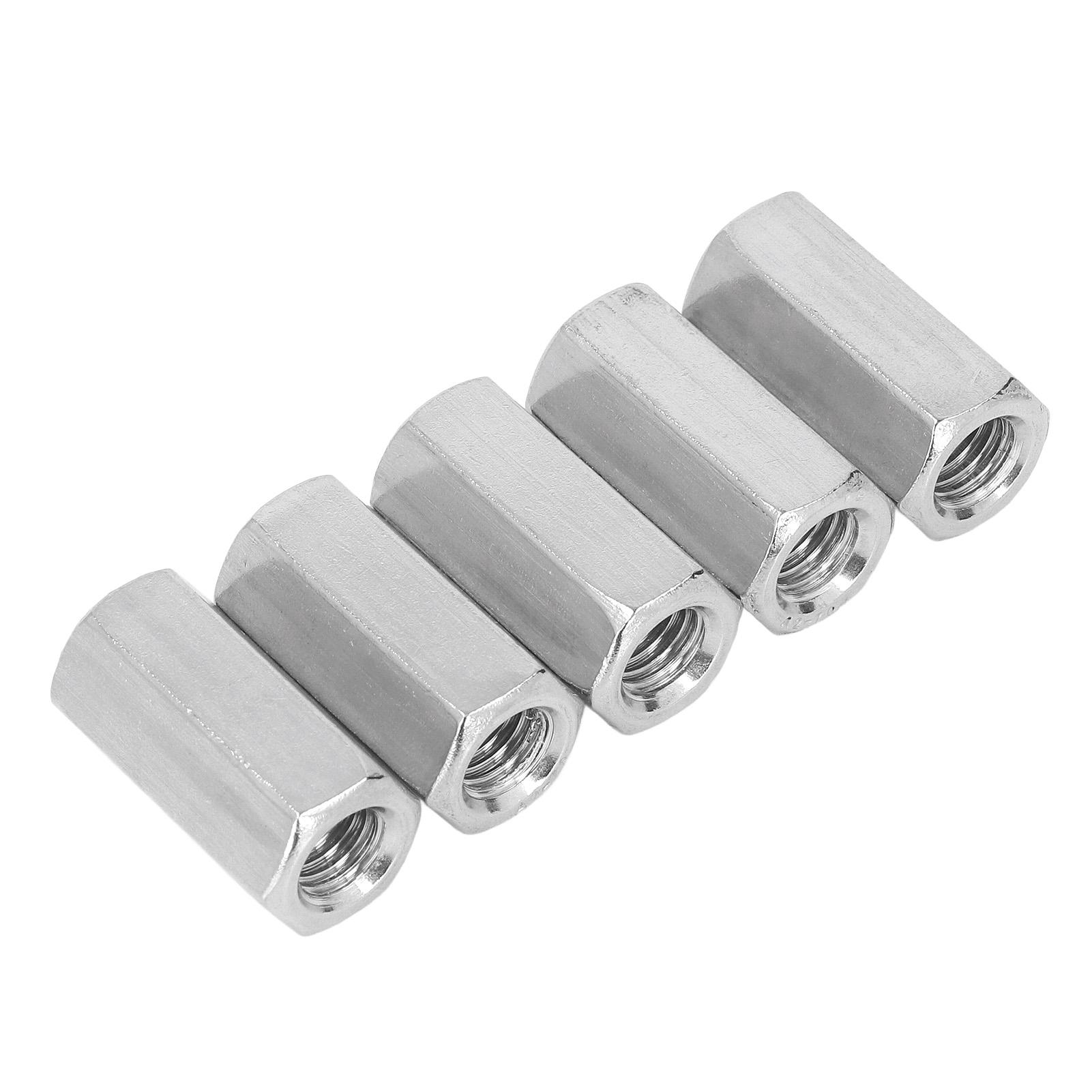 5 шт. Шестигранная соединительная гайка из нержавеющей стали 304, гайка-соединитель стержня с резьбой M12, крепежный элемент, аксессуар