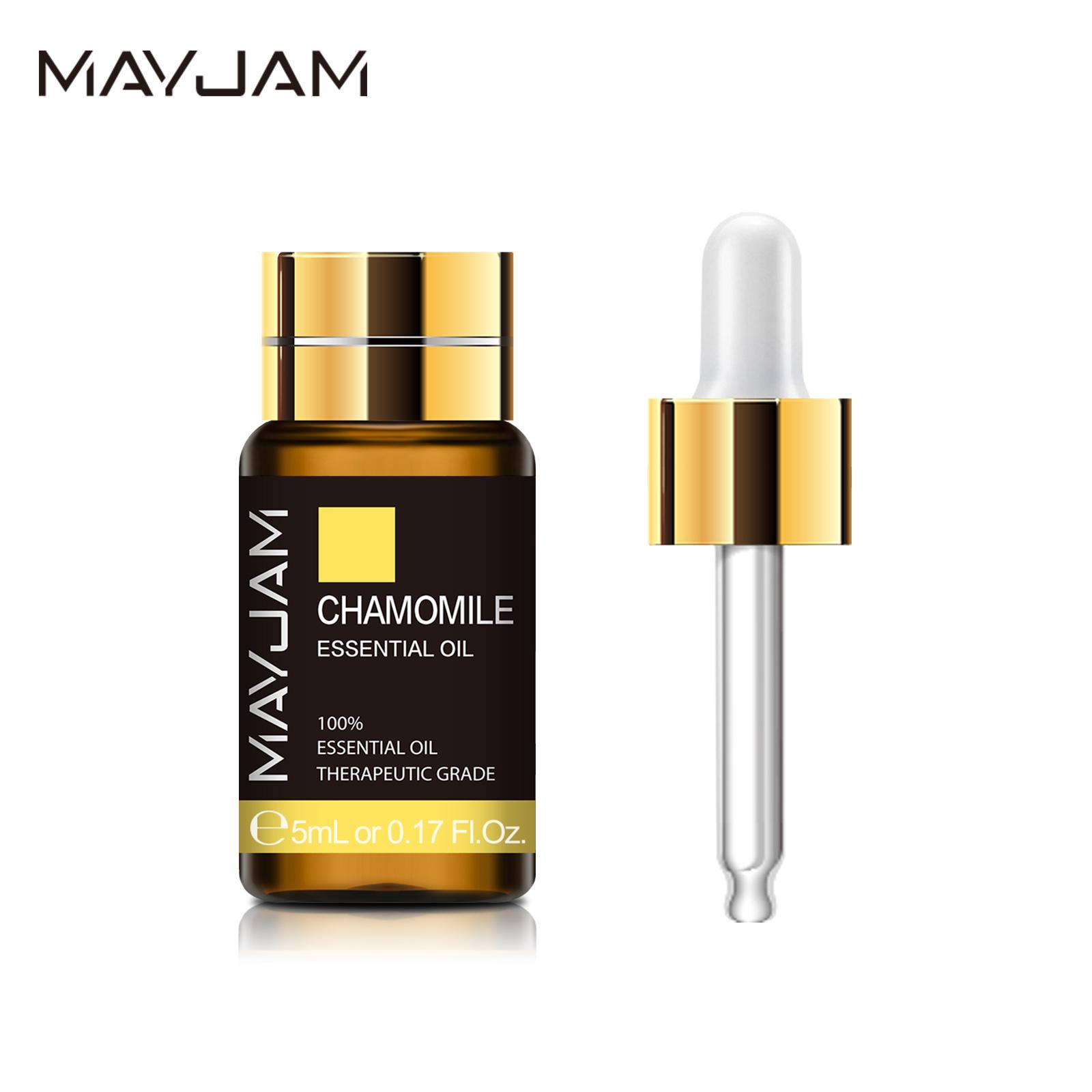 

MAYJAM 5 мл чистое эфирное масло с капельницей Лаванда Розмарин Бергамот Лимонные масла для ухода за кожей Освежитель воздуха Мыло Изготовление свечей Духи своими руками Chamomile