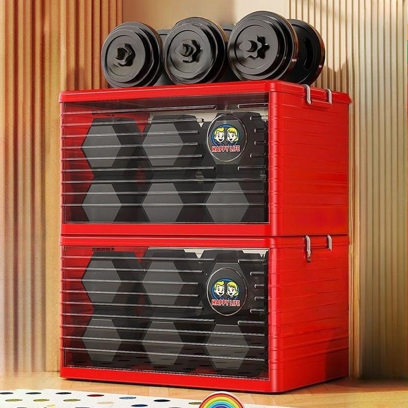Plastic Storage Box Folding Organization Boxes Living Room Large Capacity Acrylic Case Household Living Organization Furniture