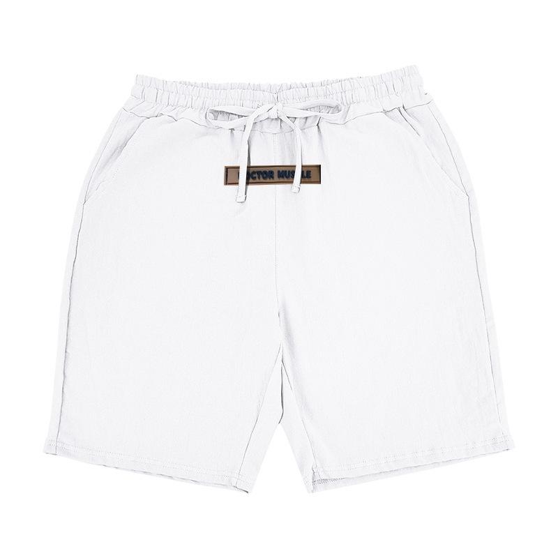 Hip-Hop Summer Men s Lightweight Linen Breathable Beach Sports Casual Loose Cropped Pants S белый