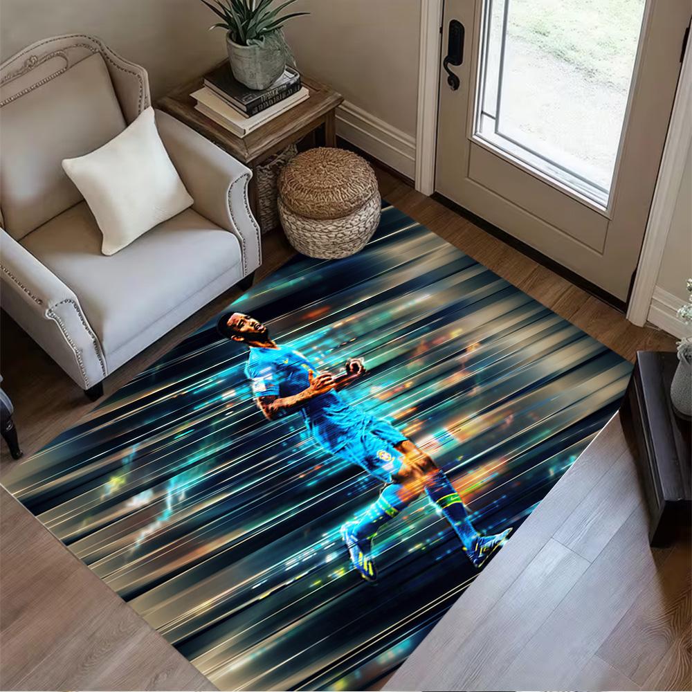 Soccer Player Action Carpet Design for Hallway Balcony Study room Dining Room Anti-slip Rug Decorate Offices Best for Christmas