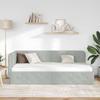 Corner Bed Frame Light Grey 90 X 190 Cm Velvet