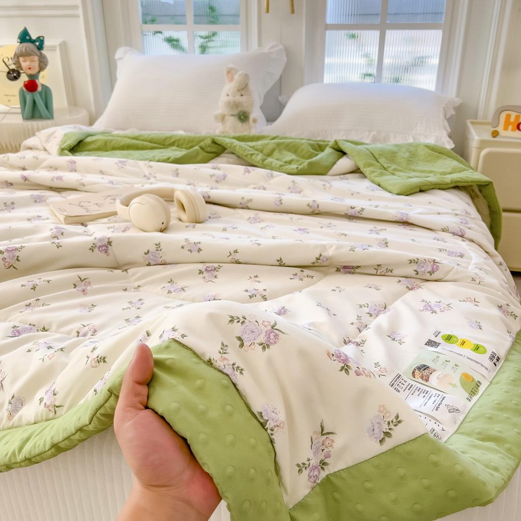 Double Layer Yarn A-Class Printed Soybean Velvet Summer Cool Quilt