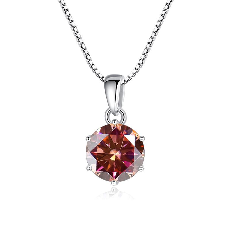 Butterflykiss 1 CT Real Moissanite Pendant Necklace For Women Top Quality 925 Silver Wedding Party Bridal Fine Jewelry