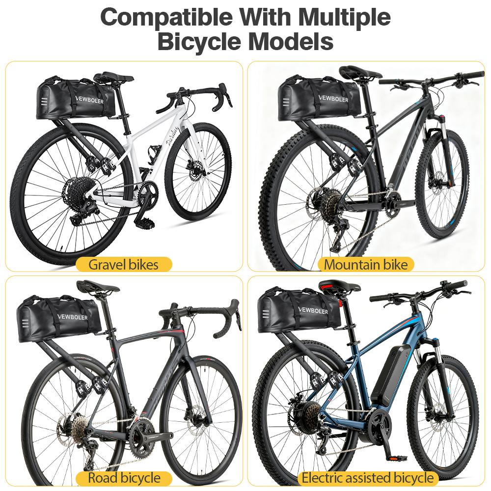 NEWBOLER Aeropack Lega di Alluminio Portapacchi per Bicicletta Serratura a Combinazione Borsa da Bici Bikepacking Per Bici MTB e Gravel Portapacchi Scaffale