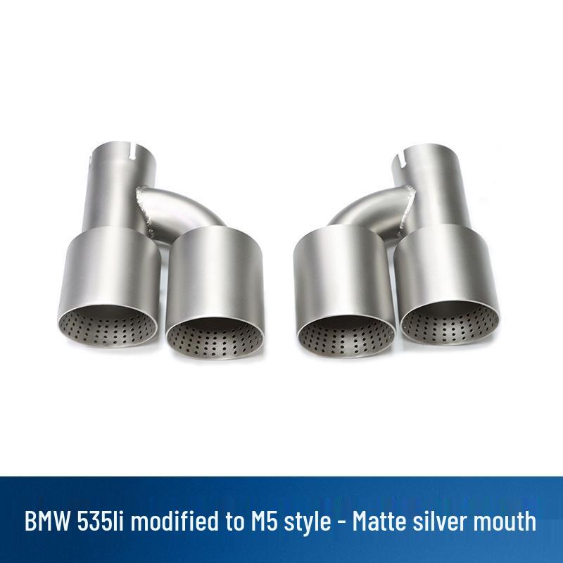 BMW 535li M5 Quad Outlet Carbon Fiber Exhaust Tailpipe (Stainless Steel, F10/F18)