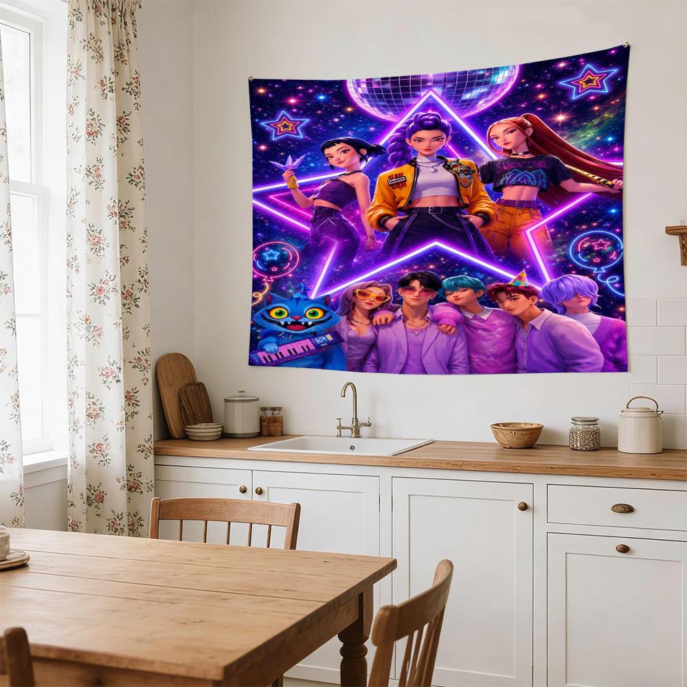 K-pop Fashion Fusion Decorative Wall-Hanging Tapestry, Home Ornament for Living Room,Dorm and Fan Parties,Multi-style,celebrities,cartoons,music,sport
