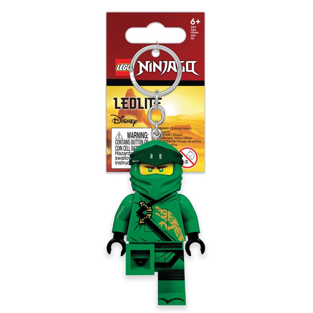 IQ Ninjago Legacy Green Ninja Lloyd Keychain with LED Key Light, Block Toy Doll, Articulated Mini Figure