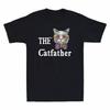 TShirt Gift Catfather Cotton Day Funny Cat Funny The Unisexs Fathers Pattern